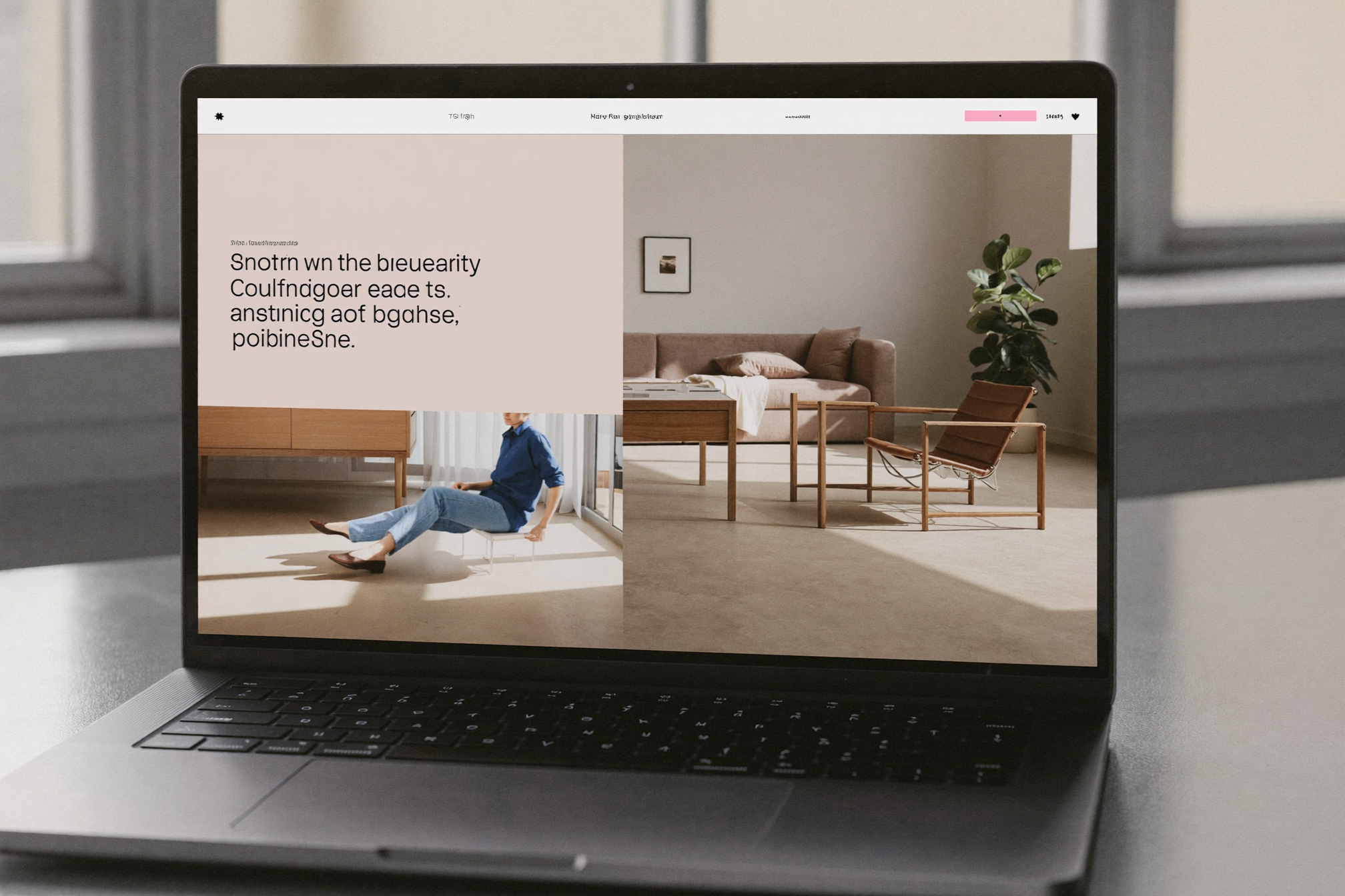 A modern marketing website on a laptop